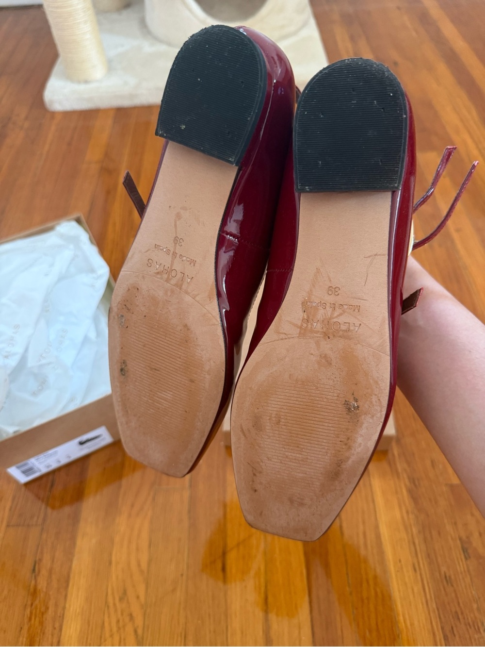 Alohas Luke Onix Wine Burgundy Leather Ballet Flats - Picture 6 of 7